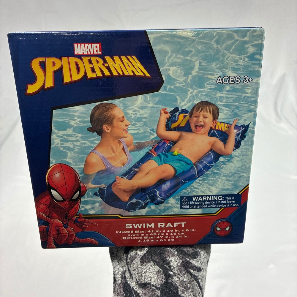 Marvel Spider-Man Swim Raft Kids‎ OS Blue Red New Inflatable Pool Float